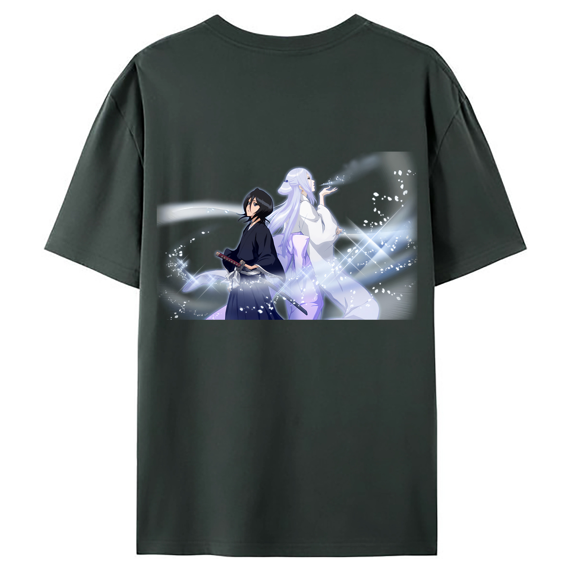 （画像用） ブリーチ 朽木ルキア BLEACH Kuchiki Rukia 綿100％ メンズ半袖Tシャツ（バックプリント） 通気性